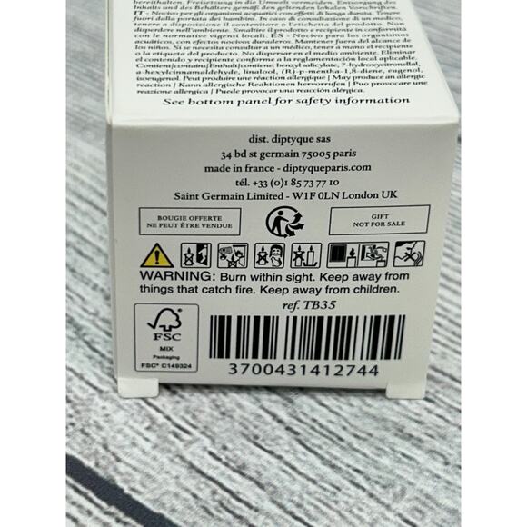 New Diptyque Tubereuse Scented Candle Bougie Parfumee 35g / 1.23oz Mini - Picture 8 of 8